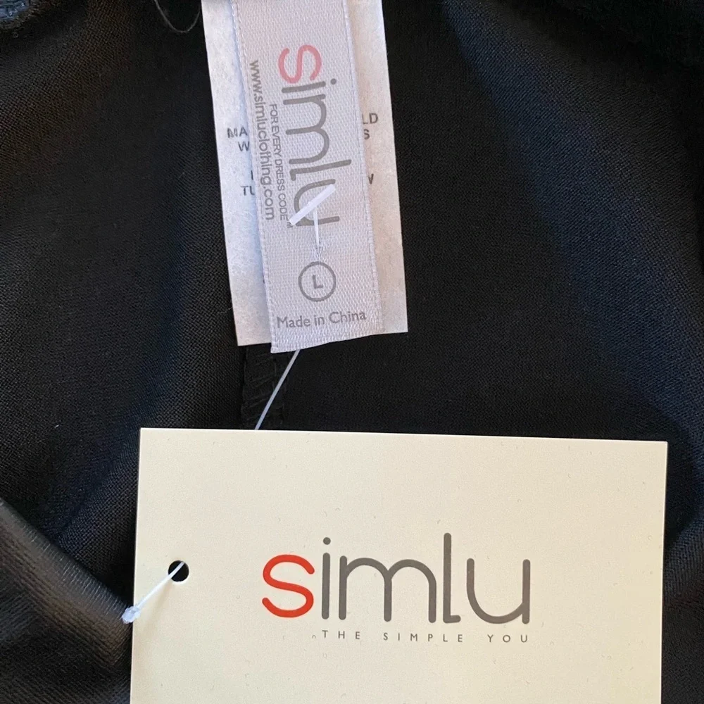 NWT Simlu Size Large Pencil Skirt Faux Leather Black Skirt